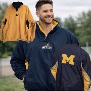 Reversible Michigan State Wolverines Fleece-lined or Nylon Windbreaker 29” p2p
